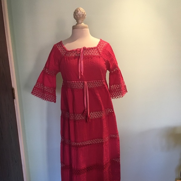 Handmade Accessories - RESERVED Summer Dress 70s Hot Pink